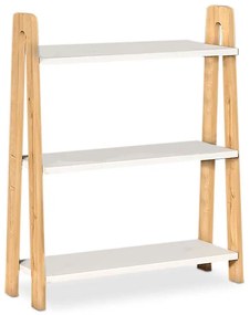 Βιβλιοθήκη Como Megapap από μελαμίνη χρώμα λευκό - oak 63x22x80εκ.-GP022-0043