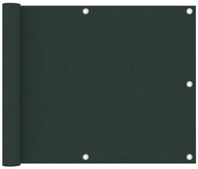 vidaXL Διαχωριστικό Βεράντας Σκούρο Πράσινο 75x600 εκ. Ύφασμα Oxford