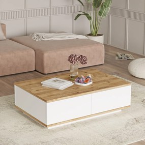 Τραπεζάκι Σαλονιού Atlantic Πεύκο / Λευκό DRITU 90x60x28.6