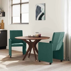 vidaXL Καρέκλα τραπεζαρίας 2 pcs Σκούρο πράσινο 57 x 66 x 94 εκ ύφασμα