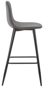 Σκαμπό μπαρ μεσαίου ύψους Bella ανθρακί βελούδο ύφασμα-πόδι μαύρο μέταλλο 41x47x93εκ 4αδα 41x47x93 εκ.