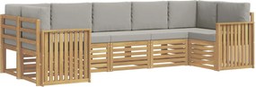 vidaXL Σειρά Καναπέ Εξωτερικού 7 pcs Λευκό και Ανοιχτό Γκρι