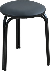 Σκαμπό από μέταλλο/PU σε χρώμα μαύρο Φ36x47