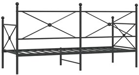 vidaXL Κρεβάτι ημέρας χωρίς στρώμα Μαύρο 90x200 cm Ατσάλι