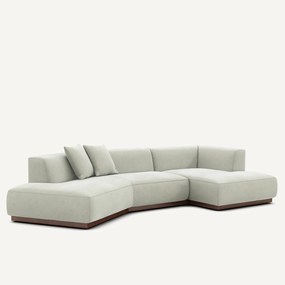 Ανοιχτός γωνιακός καναπές δεξιός σε βελούδο stonewashed, JACOPO