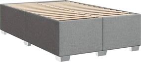 vidaXL Κρεβάτι box spring με στρώμα Ανοιχτό γκρι 120 x 190 cm Ύφασμα