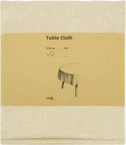 vidaXL Ύφασμα Τραπέζης Λευκό κρεμ Διάμ. 160 cm Γύρος