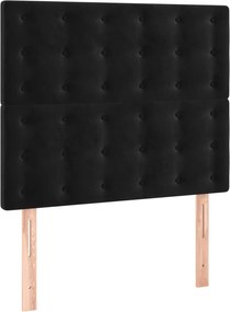 vidaXL Κρεβάτι Boxspring με Στρώμα Μαύρο 120 x 200 εκ. Βελούδινο