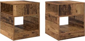 vidaXL End Table 2 pcs Παλιό ξύλο 40,5 x 40 x 45 εκ Επεξεργασμένο ξύλο