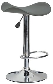 SADDLE Σκαμπό BAR, Βάση Χρώμιο, Pvc Γκρι, Ρύθμιση Ύψους, Περιστρεφόμενο 45x43x58/64-79/85cm ΕΜ100,3