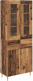 vidaXL Highboard με συρτάρι 2 pcs Παλιό ξύλο Επεξεργασμένο ξύλο