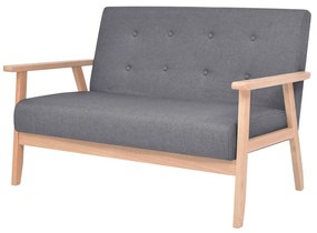 vidaXL Καναπές Διθέσιος Σκούρο Γκρι Υφασμάτινος