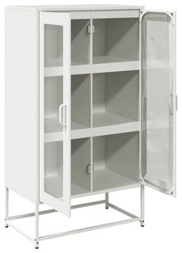 Highboard Λευκό 68x39x123 cm Ατσάλι - Λευκό