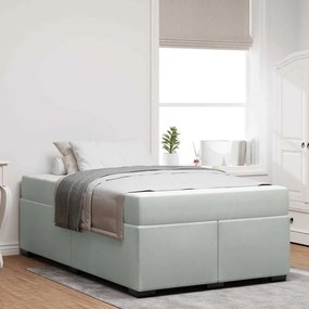 vidaXL Σκελετός Κρεβατιού με στρώμα Ανοιχτό γκρι 120 x 190 cm ύφασμα