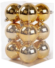 Σετ Χριστουγεννιάτικες μπάλες - 8cm - 12pcs - 326062 - Gold-326062_GOLD