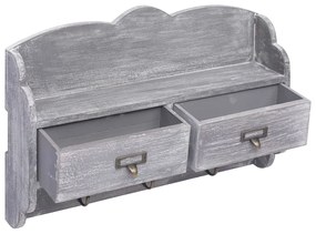 vidaXL Κρεμάστρα Τοίχου Γκρι 50 x 10 x 34 εκ. Ξύλινη