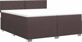 vidaXL Κρεβάτι box spring με στρώμα Σκούρο Καφέ 200 x 200 cm Ύφασμα