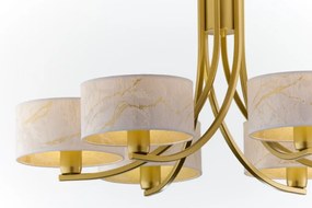 Κρεμαστό Πολύφωτο Arthur Φ78cm Χρυσό με Λευκό Ύφασμα