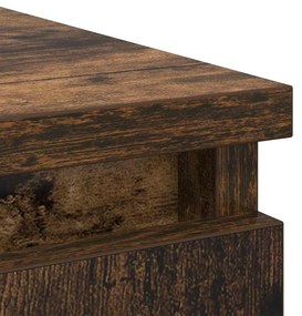 Συρταριέρα με Συρτάρια Καπνιστή Δρυς 71x35x84 εκ. Επεξ. Ξύλο - Καφέ