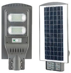 Ηλιακό Φωτιστικό Δρόμου Κεφαλή LED 60W Μαύρο ΙΡ65 Ανιχνευτής Κίνησης Τηλεχειριστήριο 22244 Interlight-22244-Μαύρο 22244