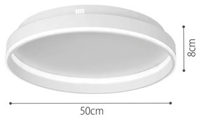 InLight Πλαφονιέρα οροφής LED 65W 3CCT από λευκό μέταλλο και ακρυλικό D:50cm (42032-White)