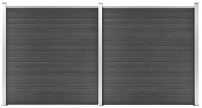VidaXL Σετ Πάνελ Περίφραξης Μαύρο 353 x 186 εκ. από WPC