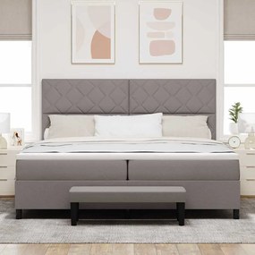 vidaXL Κρεβάτι με ελατήρια με στρώμα Taupe 200 x 200 cm ύφασμα