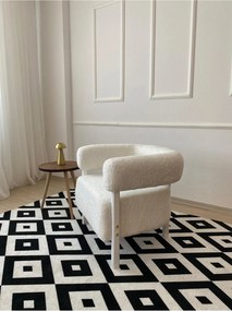 Stewehome Κλασικός πολυθρόνα με ξύλινα πόδια σε λευκό χρώμα 68x60x60 cm