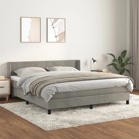 ΚΡΕΒΑΤΙ BOXSPRING ΜΕ ΣΤΡΩΜΑ ΑΝΟΙΧΤΟ ΓΚΡΙ 180X200 ΕΚ. ΒΕΛΟΥΔΙΝΟ 3130853