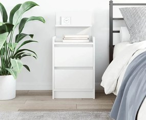 vidaXL Κομοδίνο με 2 συρτάρια Λευκό 38x34x80 cm