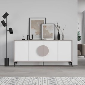 Μπουφές Gora σε Λευκό - Μόκα 180x35.6x82εκ. 180x35.6x82 εκ.
