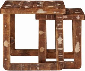 vidaXL Ένθετα τραπέζια 2 τμχ. Καφέ 46 x 46 x 45 εκ.