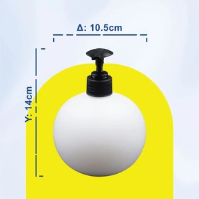 Επιτραπέζιο Πλαστικό Dispenser 600ml σε 3 Χρώματα και Σφαιρικό Σχέδιο - Άσπρο