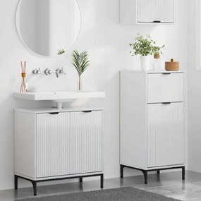 vidaXL Σετ Επίπλων Μπάνιου 2 pcs Γυαλιστερό λευκό 39.5 x 36 x 88 εκ