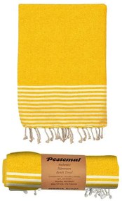 Πετσέτα Θαλάσσης Pestemal Βαμβακερή Yellow 90x180εκ. Summer tiempo 42-2945
