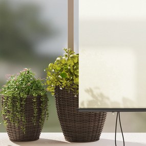 vidaXL Εξωτερικό ρολό Ριγέ Ρυθμιζόμενος Κρεμ 220 x 250 cm ύφασμα
