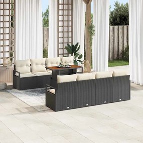 vidaXL Σετ Καναπέ Κήπου με αποθήκευση 9 pcs Μαύρο Πολυ ράταν