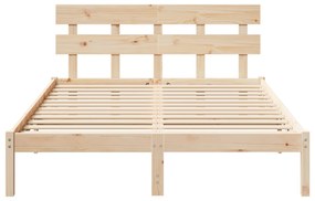 vidaXL Κρεβάτι με προσκέφαλο 160x200 εκ Στερεό ξύλο πεύκου