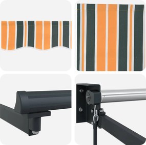 vidaXL Χειροκίνητη αναδιπλούμενη τέντα με LED 2,5 x 2 m