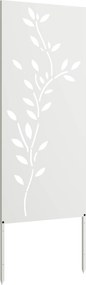 vidaXL Οθόνη Ιδιωτικότητας Κήπου Floral Λευκό 50 x 140 εκ