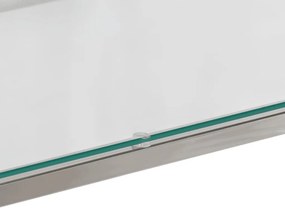 Τραπέζι Κονσόλα Ασημί από Ανοξείδωτο Ατσάλι και Ψημένο Γυαλί 350001