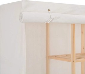 vidaXL Ντουλάπα Λευκή 173 x 40 x 170 εκ. Υφασμάτινη