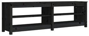 vidaXL Παπουτσοθήκη Μαύρη 160 x 36,5 x 50 εκ. από Μασίφ Ξύλο Πεύκου