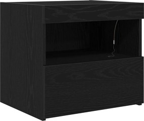 vidaXL Κομοδίνο Μαύρη Οξυά 50 x 40 x 45 cm Επεξεργασμένο ξύλο