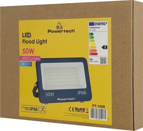 POWERTECH LED προβολέας PT-1459, 50W, 4000K, 4500lm, IP66