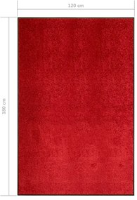 vidaXL Πατάκι Εισόδου Πλενόμενο Κόκκινο 120 x 180 εκ.