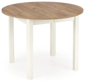 Τραπέζι Houston 961, Άσπρο, Craft δρυς, 76cm, 29 kg, Επιμήκυνση, Ινοσανίδες μέσης πυκνότητας, Φυσικό ξύλο καπλαμά | Epipla1.gr