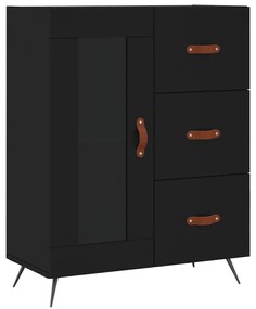 vidaXL Ντουλάπι Μαύρο 69,5x34x180 εκ. από Επεξεργασμένο Ξύλο