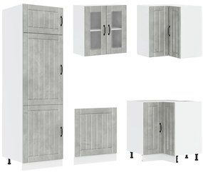 vidaXL Σετ Ντουλάπια Κουζίνας 14 τεμ. Lucca Γκρι Σκυροδ. Επεξ. Ξύλο