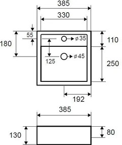 Karag LT 2025 - Νιπτήρας μπάνιου 38,5x38,5